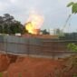 Pertamina Praumulih Field semburkan api (Poto: ifakta.co/ed)