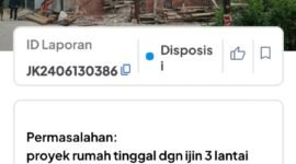 Bangunan 4 lantai yang melanggar aturan berdasarkan laporan warga di JAKI. (Foto: tangkapan layar/ist)