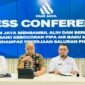 PAM Jaya saat konferensi pers terkait pipa milik BUMN di Jakarta Selatan berhasil diperbaiki. (Foto: Istimewa)