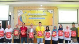 SMKN 5 Kabupaten Tangerang dan Koperasi GMN usai tanda tangan perjanjian kerjasama serta meluncurkan aplikasi Ordes. (Foto: Dok.SMKN 5 Kabupaten Tangerang/Ist)