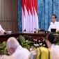 Menteri Pertahanan sekaligus Presiden Terpilih Prabowo Subianto mengikuti Sidang Kabinet Paripurna yang dipimpin oleh Presiden Joko Widodo di Istana Garuda, Ibu Kota Nusantara (IKN), Provinsi Kalimantan Timur, Senin, 12 Agustus 2024. Foto: dok.BPMI Setpres)