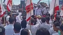Ribuan masyarakat yang tergabung dalam LSM padari PT Pertamina ASSET Prabumulih (Foto:ifaka.co)