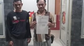 Heriyadi korban dugaan pemerasan oleh oknum RT, RW , Lurah di Prabumulih melapoirkan ke polisi ( Foto: ifakta.co/topa)