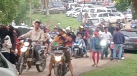 Ribuan warga Pali Sumsel padati gelaran road race balap motor (Foto:ifakta.co)