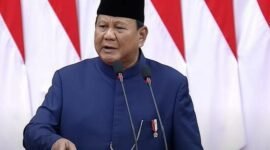 Presiden Prabowo Subianto saat pidato pertama usai dilantik (foto:istimewa)