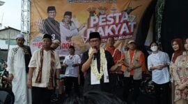 Cagub DKI Pranomo-Rano Karno hadiri pesta rakyat di Pesanggrahan (Foto:ifakta.co/alam)