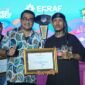 Menekraf Teuku Riefky Harsya Saat menghadiri acara Ermukim Party di GOR Futsal Hiad Sai, Merauke, Sabtu (14/12/2024).