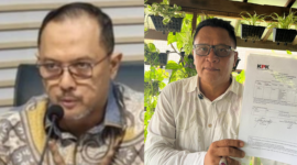 (Kiri) Juru Bicara KPK, Tessa Mahardhika dan (kanan) Penggiat Anti Korupsi asal Bali, Gede Angastia. (Foto: Istimewa).