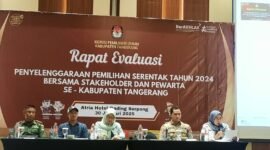 Ketua KPU kabupaten Tangerang, Muhamad Umar mengatakan, pihaknya mengapresiasi para Audiens yang berkesempatan hadir pada momen evaluasi,