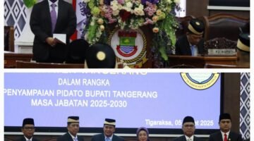 Pemerintah Kabupaten Tangerang menggelar Serah Terima Jabatan (Sertijab) Bupati dan Wakil Bupati Tangerang sekaligus Rapat Paripurna Istimewa di Gedung DPRD Kabupaten Tangerang pada Rabu (5/3/2025). Ifakta.co