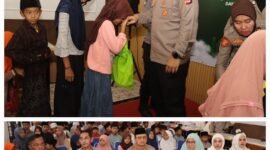Kapolresta Tangerang Kombes Pol.Baktiar Joko Mujiono bersama ketua bhayangkari cabang kota Tangerang Ny.Andi Yuli Baktiar gelar santunan anak yatim dan buka puasa (foto:istimewa)