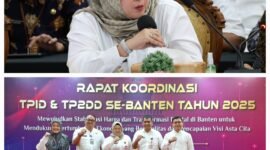 Wakil Bupati Tangerang Intan Nurul Hikmah menghadiri Rapat Koordinasi (Rakor) Tim Pengendali Inflasi Daerah dan Tim Percepatan dan Perluasan Digitalisasi Daerah (TP2DD) Se-Banten tahun 2025 di Pendopo Gubernur Banten (foto:istimewa)