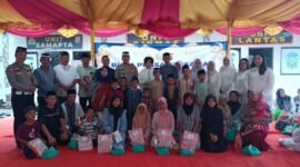 Kapolsek Tigaraksa AKP I Made Artana menyampaikan kegiatan buka bersama dan santunan anak yatim sebagai bentuk mempererat kekeluargaan di lingkungan Polsek Tigaraksa (foto:istimewa /Lex)