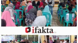 Kepala desa Cipaeh Saripudin didampingi istri berbagi keberkahan dengan menyantuni anak yatim dan jompo lanjut usia di tempat kediamannya (foto:istimewa/Alex)