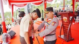 Kapolri jenderal pol Listyo Sigit Prabowo membuka kegiatan jambore karhautla Riau  2025 di bumi perkemahan Tahura Sultan Syarif Hasyim, siak (foto:istimewa)