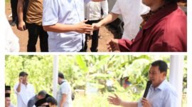 Bupati Tangerang Moch Maesyal Rasyid dan Sekretaris Daerah (Sekda) Kabupaten Tangerang Soma Atmaja menghadiri acara Halal Bihalal dan Peletakan Batu Pertama Graha Hijau Hitam Majelis Daerah (MD) Korps Alumni Himpunan Mahasiswa Islam (KAHMI) Kabupaten Tangerang, Jalan Syeh Mubarok, Kelurahan Kaduagung, Kecamatan Tigaraksa,(foto:istimewa)