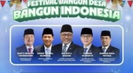 Kementerian Desa dan Pembangunan Daerah Tertinggal (Kemendes PDT) RI hari ini menggelar Festival Bangun Desa Bangun Indonesia. Kegiatan tersebut berlangsung di Lapangan Alun-Alun Desa Situterate, Kecamatan Cikande, Kabupaten Serang,(foto:istimewa)