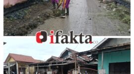 Sejumlah pengurus dan pengawas DBMSDA sedang melakukan aksi bersih bersih di lingkungan desa Kandawati (foto:ifakta.cp/Alex)