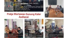 Camat Kurnia S.S.T.P M.S.i terima kunjungan Audiensi kelompok kerja (Pokja) wartawan gunung Kaler bahas program skala prioritas demi kesejahteraan masyarakat (foto:ifakta.co/Alex)