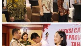 Pelaksana Harian (Plh) Sekretaris Daerah Provinsi Banten Deden Apriandhi H menutup Seleksi Pasukan Pengibar Bendera Pusaka (Paskibraka) Provinsi Banten Tahun 2025 di Hotel Le Dian (foto:diskominfo Banten)