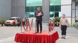 Kapolresta Tangerang membacakan amanat dari Kepala Badan Pembinaan Ideologi Pancasila (BPIP) Republik Indonesia yang menekankan pentingnya mengaktualisasikan nilai-nilai Pancasila dalam kehidupan bermasyarakat, berbangsa, dan bernegara.(foto:istimewa)