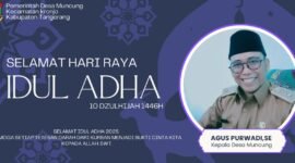 Agus Purwadi SE, Kepala desa muncung kecamatan Kronjo mengucapkan selamat hari raya idul Adha 1446 H (foto:istimewa)