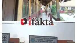 SDN Gandaria Desa Gandaria Kecamatan Mekar baru terlihat memprihtainkan (foto:ifakta/Lx)