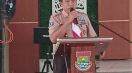 Edi cahyadinata menyampaikan apresiasi kepada seluruh jajaran pengurus Kwarran Gunung Kaler, pembina, pelatih, dan peserta Rapat Kerja yang hadir dengan semangat kebersamaan.(foto:ifakta/Lx)