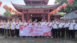 Sambut hari Bhayangkara ke 79 polresta Tangerang gelar bakti religi di wiharata tri dharma suci (foto:istimewa)