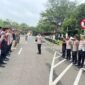 Polsek Tigaraksa gelar apel di halaman gedung DPRD kabupaten Tangerang (foto:istimewa)