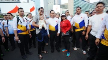 Polri gelar bhayangkara sport day, dalam rangka memperingati hari Bhayangkara ke 79. Kapolri sapa 34 Polda (foto:ifakta/Lx)