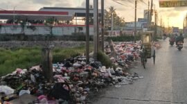 sampah berserakan di tepi jalan kecamatan Teluknaga (foto:ifakta/Lx)