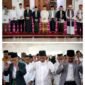 Wakil Gubernur Banten A Dimyati Natakusumah bersama keluarga melaksanakan sholat Idul Adha 1446 Hijriah di Masjid Raya Al-Bantani, (foto:istimewa)