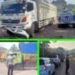 Personel Polres Muara Enim sedang mengatur lalu linta (Foto: ifakta)